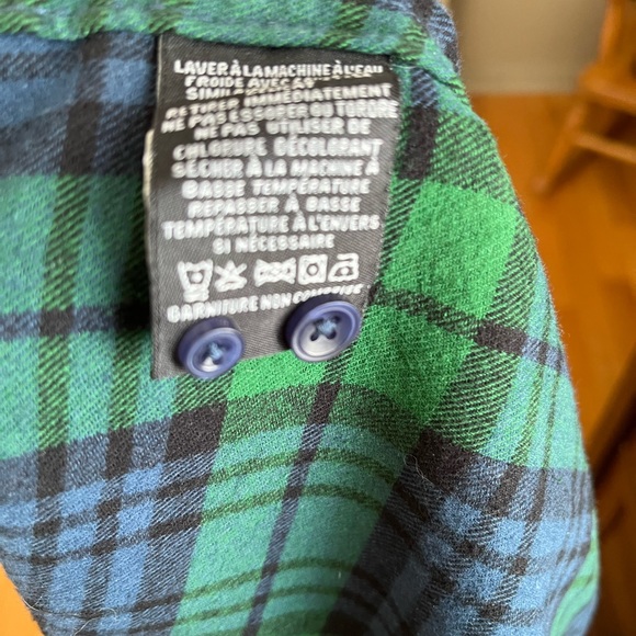 Kyodan Green and Blue Plaid Women's Button Down Shirt - Picture 5 of 5